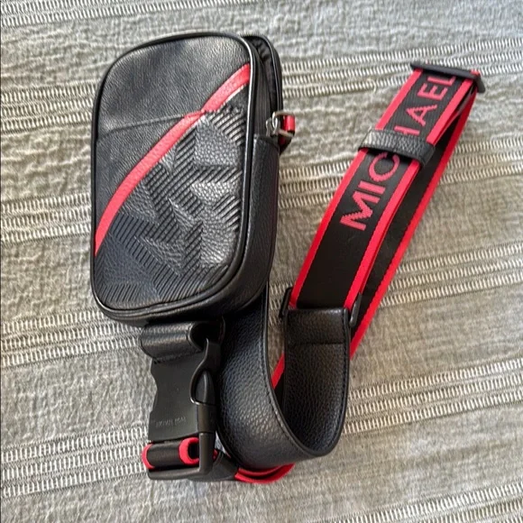 Michael Kors Black and Red Belt Bag with Sporty Accents - Picture 4 of 4